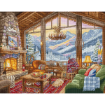 Ristpistekomplekt Letistitch. "Winter Lodge" 39x31cm SLETIL9922