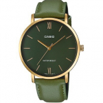 Meeste k&auml;ekell Casio rohelise nahkrihmaga TY53756
