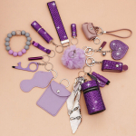 15tk Naiste Rhinestone Turva V&otilde;tmehoidja Komplekt koos Karva Palli Hoidikuga., Violetinis rinkinys (15 vnt.)
