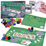 Kaardim&auml;ng 2in1 pokker ja blackjacki kiibikomplekt + kaardid + laud GR0706