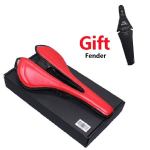 (-Punane) Carbon Fiber Road Mtb sadul 3K T800 &uuml;likerge s&uuml;sinik + nahkpadjad S&otilde;idurataste iste, (-raudona)