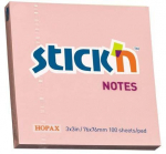 M&auml;rkmelehed STICK&acute;N, 76x76 mm, 100 lehte, pastellroosa