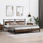 kaheinimese voodi，t&auml;iskasvanu voodi，metallist voodiraam ilma madratsita pruun tamm 193x203 cm CFE2387891