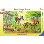 Ravensburger plaatpuzzle 15 tk Metsloomakesed