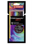 Akvarellpliiatsid Stabilo, 12 v&auml;rvi