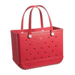 Eva rannakott stiilne ujumis k&auml;ekott Big Beach Bag koos aukudega, mis ostsid suplemist, punast