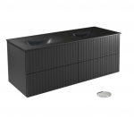 Vannitoakapp koos kraanikausiga Besco Akya Linea, must