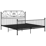 vidaXL voodiraam must, metall ja vineer, 200 x 200 cm