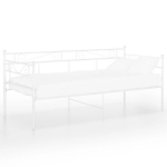 vidaXL diivanvoodiraam, valge, metall, 90 x 200 cm