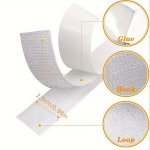Eriti Tugev Takjapael Komplekt, 1m x 20/25mm - Ilmastikukindel Nailon Kinnitusstrips., Balta-25mm1m