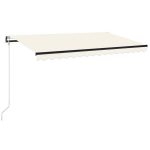 vidaXL automaatne varikatus, LED ja tuuleandur, 450 x 350 cm, kreemjas