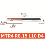 MTR2 MTR3 MTR4 MTR5 MTR6 MTR8 Volframkarbiid Igav Puuri L&otilde;ikurid Treimist&ouml;&ouml;riistad, MTR 4 R0.15 L10-1PC