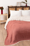 DC Home voodikate Muslin Yarn Dyed Tile Red, 170 x 250 cm