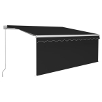 vidaXL k&auml;sitsi sisset&otilde;mmatav varikatus ruloo&LED, 3,5x2,5m, antratsiit, Antracito