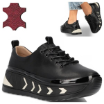 Poolkingad nahk tossud on platvorm sportlik must Filippo DP6427/25 BK