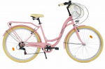 Naiste jalgratas Davi Emma 7 k&auml;iku, 28&Prime;, 160&ndash;185 cm, Roosa/Kreemjas