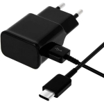 [&Uuml;hildub Samsung Galaxy S10 S10+ S10E] USB-C kaabel 1 meeter + Must seina laadija [Phonillico&reg;]
