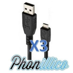 Komplekt 3 USB laadimisjuhet, &uuml;hilduv Wiko Rainbow'iga