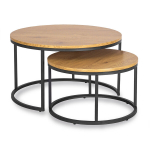 Kohvilaudade komplekt Mebel Elite DELIA MAX 60 cm 80 cm tamm kuldne