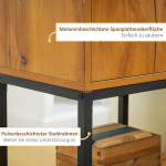 Konsoolilaud t&ouml;&ouml;stusdisainis, abilaud, sideboard, 1 kapp, naturaalpuu + must