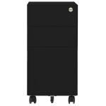 Mobiilne kontorikapp vidaXL, must, 30 x 45 x 59 cm, teras