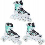 Laste rulluisud 3-in1 Raven Profession reguleeritava suurusega, valge/mint