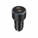 Auto laadija - SWISSTEN - Kiire laadimine 50W - 2x USB-C - Energiatoide - Must