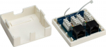 Rj45 pesa 2 porti, Cat 6 Stp, valge