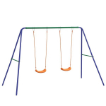 Lauko kiik kahe istmega lastele alates 3. eluaastast, 269 x 160 x 180 cm, sinine/oranž