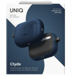 UNIQ CLYDE &uuml;mbris Airpods Pro 3 k&otilde;rvaklappidele, kaitse&uuml;mbrisega, Gen 3, sinine-hall