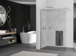 Mexen Kioto+ du&scaron;&scaron;isein koos riiuliga Walk-in 70 x 200 cm, l&auml;bipaistev, harjatud nikkel - 800-070-121-97-00, 70 x 200 cm