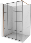 Mexen Kioto du&scaron;isein Walk-in 130 x 200 cm, must ruut, harjatud vask - 800-130-101-65-77, 130 x 200 cm