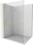 Mexen Kioto+ L du&scaron;inurk riiuliga Walk-in 65 x 200 cm, l&auml;bipaistev, kuldne harjatud - 800-065-123-55-00