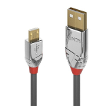 Lindy USB2 A Micro-B kaabel 36652 2m, hall, USB A isane, Micro-B isane