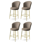 4 baaritooli komplekt Fora, cappuccino/kuldse v&auml;rviga