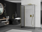 Mexen Kioto du&scaron;isein Walk-in 110 x 100 cm, must raam, kuldne - 800-110-212-50-70-100