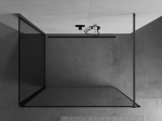 Mexen Kioto du&scaron;isein Walk-in 130 x 70 cm, must raam, harjatud gun gray - 800-130-212-66-70-070