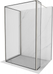 Mexen Kioto du&scaron;isein Walk-in 110 x 70 x 40 cm, must raam, harjatud nikkel - 800-110-070-221-97-70-040