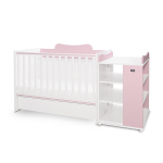 Muudetav lastevoodi Lorelli Multi, 120x60/190x82 cm, valge/roosa