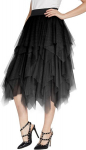 T&uuml;llseelik Tutu Printsess Elegantne Balletiseelik Midi Must L &mdash; pettiskirt seelik, karnevalikost&uuml;&uuml;m, lavariided, voodriga seelik, balletikost&uuml;&uuml;m, t&uuml;llist naisteriided, pulmaseelik, L