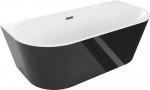 Mexen Oval vann vabasolstendi seinale ligip&auml;&auml;suga 180 x 80 cm, valge/must, &uuml;levoolu gun gray harjatud - 52671808075-66, 180 x 80 cm