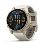 Kahjustatud pakendiga toode. Garmin fēnix&reg; 8 &ndash; 43mm AMOLED Sapphire Soft Gold with Fog grey/dark sandstone silicone band