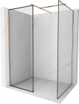 Mexen Kioto du&scaron;isein Walk-in 110 x 90 cm, must raam, harjatud vask - 800-110-202-65-70-090