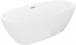 Mexen Luvo Slim vanni iseseisev 170 x 75 cm, valge, &uuml;levool kuldne - 52801707500-50, 170 x 75 cm