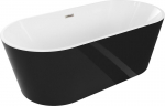 Mexen Luna vabadaltiseisev vann 150 x 75 cm, valge/must, &uuml;lejooksu nikkel harjatud - 52031507575-97, 150 x 75 cm