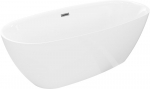 Mexen Luvo Slim eraldiseisev vann 170 x 75 cm, valge, &uuml;levool gun gray harjatud - 52801707500-66, 170 x 75 cm