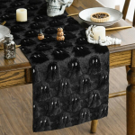 Lauakatt Halloween Dekoratsioon Palus Pehme Must 33x183 cm &mdash; halloween tekstiilid, s&ouml;&ouml;gitoa kaunistused, lauakatted, s&uuml;gisesed kodukaunistused, laudlinad ja linikud, peotarbed, kodutekstiilid