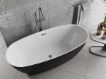 Mexen Luvo Slim eraldiseisev vann 170 x 75 cm, valge/must, &uuml;levooluava gun gray harjatud - 52801707575-66, 170 x 75