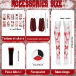 T&uuml;drukute Zombie Cheerleaderi kost&uuml;&uuml;m Halloween L &mdash; halloween kost&uuml;&uuml;m, karnevalikost&uuml;&uuml;m, &otilde;uduskost&uuml;&uuml;m, cosplay komplekt, t&scaron;irlieederi kost&uuml;&uuml;m, zombi aksessuaarid, peokost&uuml;&uuml;m