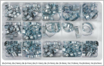Yato Metallist Klambri Komplekt YT-06784, 175tk, &Oslash;5-7mm x25, &Oslash;7-9mm x25, &Oslash;9-11mm x25, &Oslash;11-13mm x20, &Oslash;13-15mm x20, &Oslash;15-18mm x20